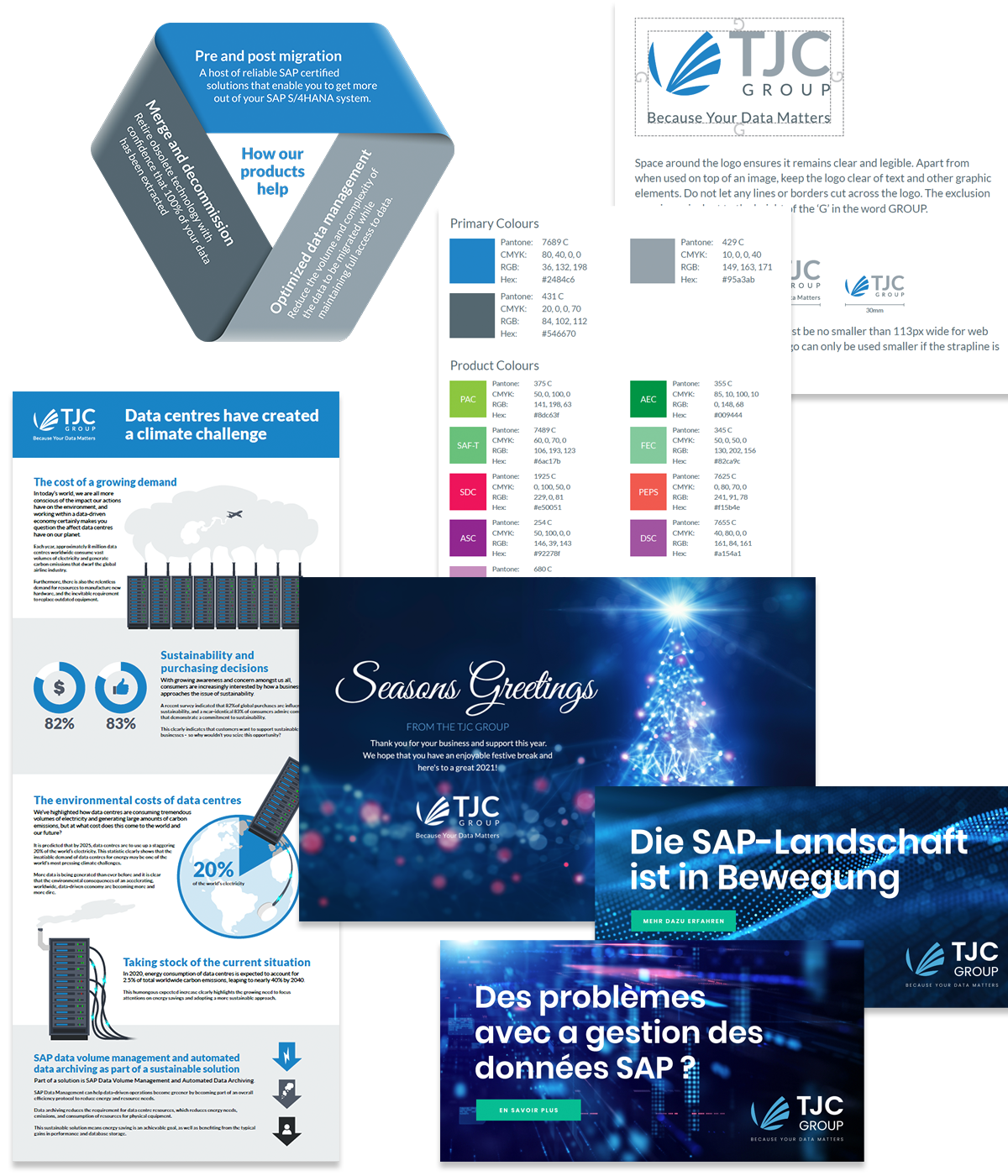 Example of the many Brand Assets created for TJC Group