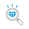 diamond in magnifying glass