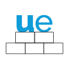 ue logo on top of bricks